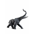 Geometric elephant figurine 43x52x20cm matte black - 1