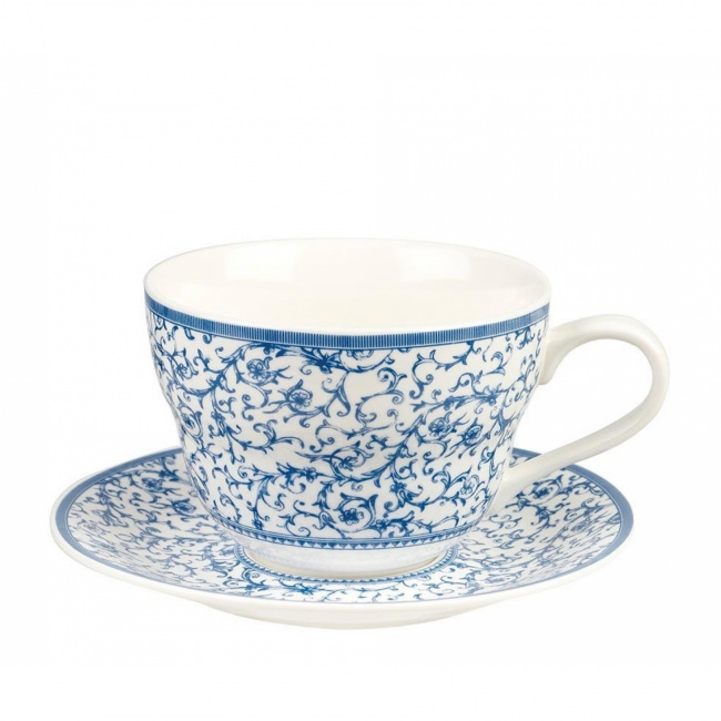 Blue Story Cup and Saucer 390ml for Coffee/Tea - 1