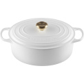 Cast Iron Oval Roaster 31cm 6.3L White - 1