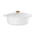 Cast iron oval casserole 29cm 4.7L white - 1