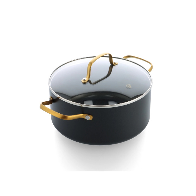 Pot 24cm 4.9L Gold with Lid