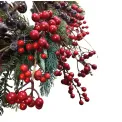 Red Berries Wreath 55cm Silver Fir - 2