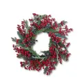 Red Berries Wreath 55cm Silver Fir - 1