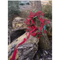 Red Berries Wreath 55cm Silver Fir - 3