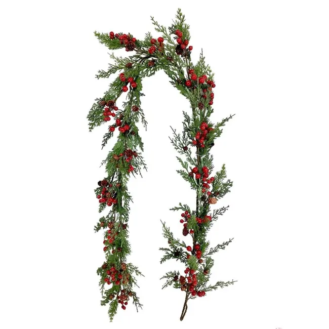 Red Berries Garland 183cm Cypress