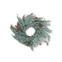 Green Wreath with Red Berries 26cm Cypress - 1