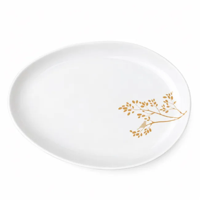 Shallow Bowl 19,8x14x3cm Golden Bird