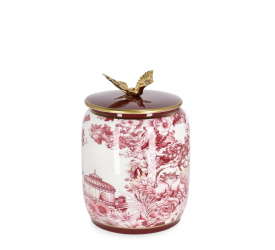 Pojemnik dekoracyjny Zhen 23x16cm biało-czerwony