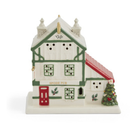 Dekoracja domek pub Christmas Tree Led 14x13,7cm choinka