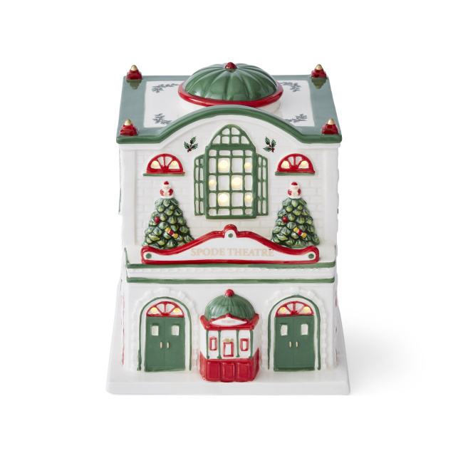 Dekoracja domek teatr Christmas Tree Led 14x13,7cm choinka