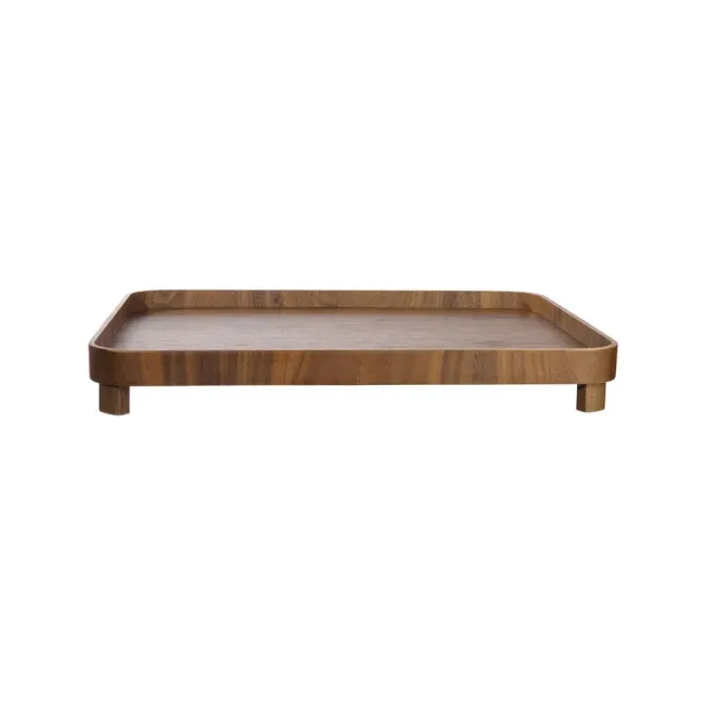 Tray on Stand Wood Dark 45,5x36x5,5cm Walnut