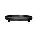 Tray on Foot Wood Black 40x5,5 cm Black Willow