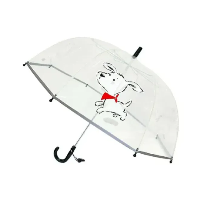 Children's Umbrella Transparent with White Puppy - 1