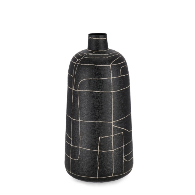 Wazon butelka Siva 44,5x20cm czarny - 1