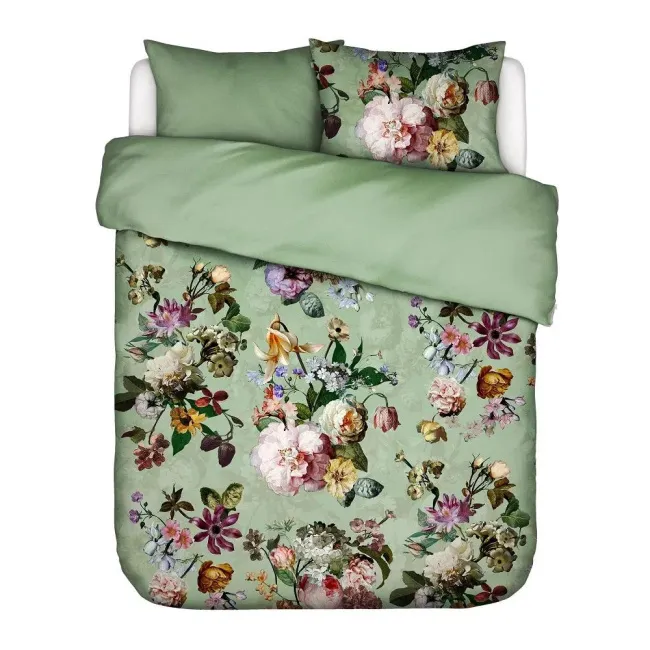 Bedding Fleur 260x220cm with 2 pillowcases 60x70cm green