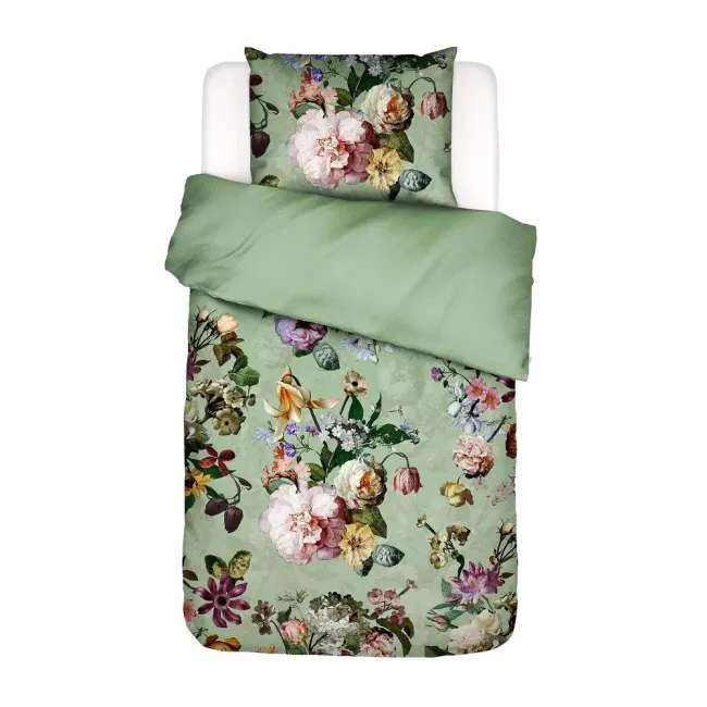 Bedding Fleur 140x200 cm with a pillowcase 70x90 cm green