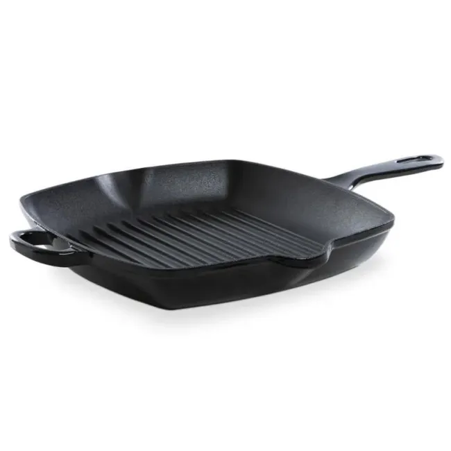 Patelnia żeliwna Bourgogne 26cm grillowa kwadratowa czarna