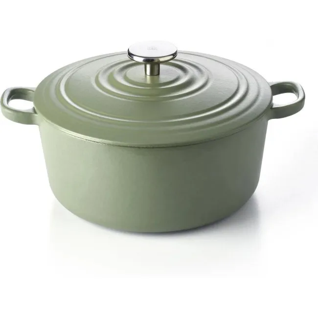 Garnek żeliwny Bourgogne 24cm 4,2cm zielony
