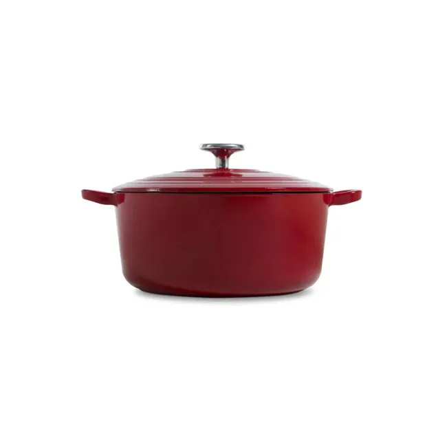 Garnek żeliwny Bourgogne 24cm 4,2cm czerwony