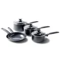 Cambridge Cookware Set – 3 saucepans with lids + 2 Frying Pans 20+24 cm - 1