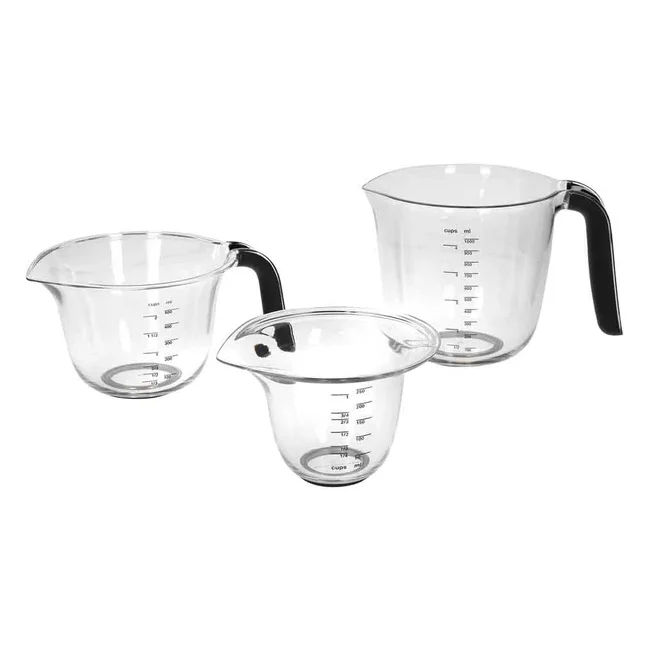 Komplet 3 miarek kuchennych 250+500+1000ml 