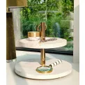 Two-tier white wooden serving stand - 4