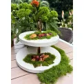 Two-tier white wooden serving stand - 3