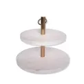 Two-tier white wooden serving stand - 1