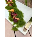 Taca biała marmurowa 40x26 cm ze złotymi uchwytami - 3