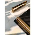 Taca czarna marmurowa 40x26 cm ze złotymi uchwytami - 5