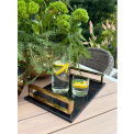 Taca czarna marmurowa 40x26 cm ze złotymi uchwytami - 5