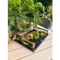 Taca czarna marmurowa 51x28 cm ze złotymi uchwytami - 4
