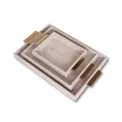White wooden tray 33×22cm with gold handles - 6