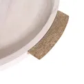 Taca okrągła białe drewno 47cm z złotymi uchwytami - 2