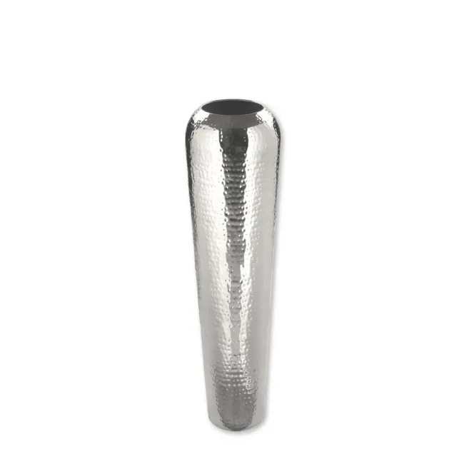 Hammered stainless steel vase 61,5×19,5cm