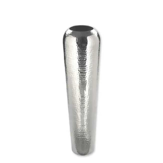 Hammered stainless steel vase 77,5×19,5cm