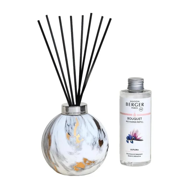 Zestaw patyczki Marmur 400ml + olejek zapachowy magnolia liliflora