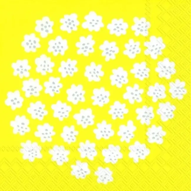 Napkins 33cm puketti yellow
