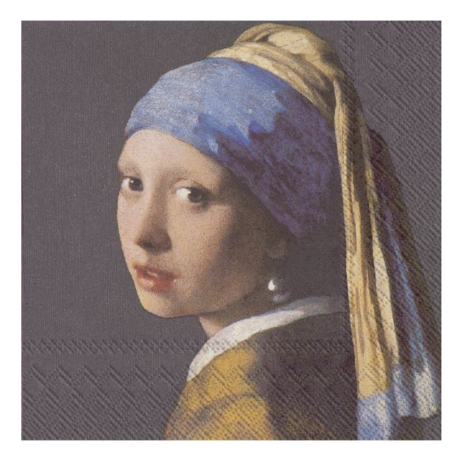 Serwetki 33cm girl with a pearls earring