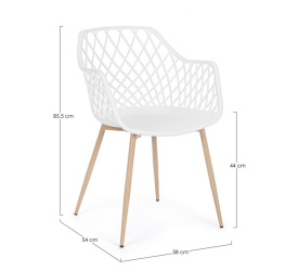 Krzesło Optik 58x85,4x44cm biały