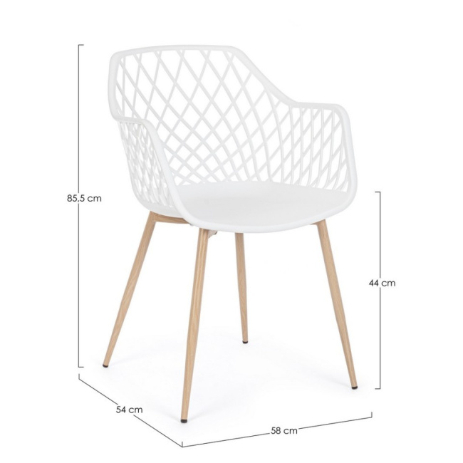 Krzesło Optik 58x85,4x44cm biały