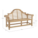 Ławka 2 osobowa 150x63x104cm drewniana - 4