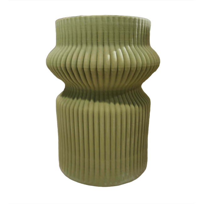 RITUALI DOMESTICI LINO Zielony wazon 28.5 x 21 cm