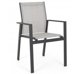 Krzesło ogrodowe Coria dark charcoal (jasne siedzisko)