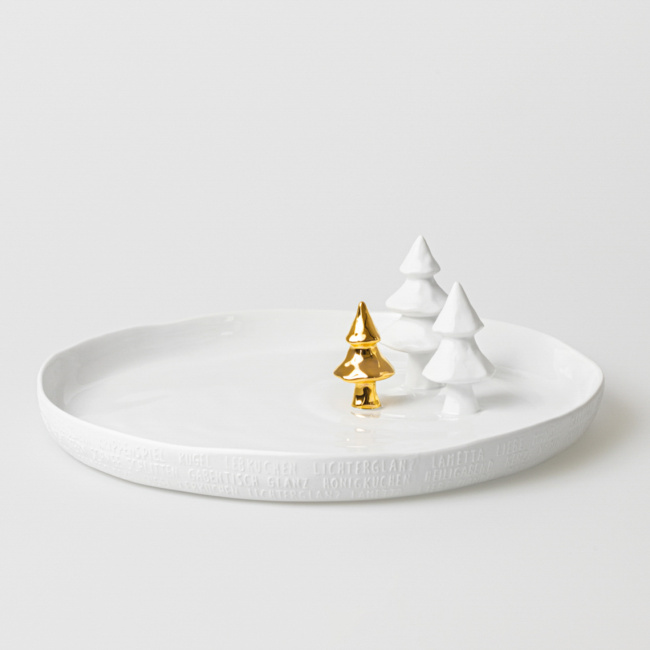 Talerz 35cm Trees Gold - 1