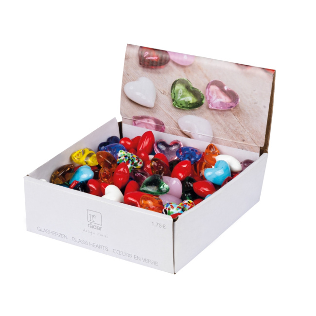 Dekoracja szklane serce 2,5cm (1 sztuka MIX) - 1
