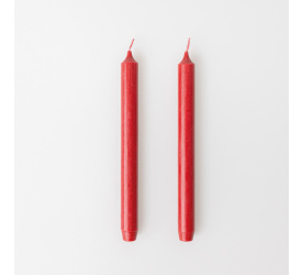 Komplet 2 czerwonych świeczek 24x2.2cm 