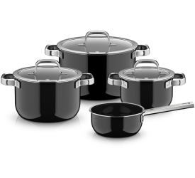 Zestaw garnków Fusiontec Mineral Pro - 7 elementów czarny