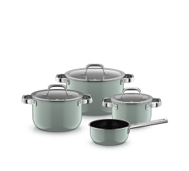 Zestaw garnków Fusiontec Mineral Pro - 7 elementów eukaliptus