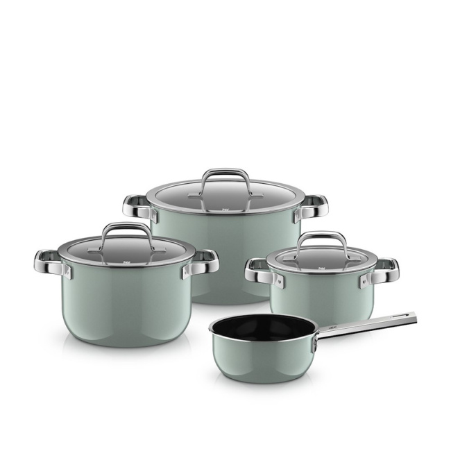 Zestaw garnków Fusiontec Mineral Pro - 7 elementów eukaliptus